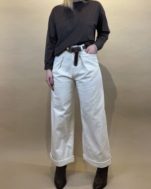 Pantalone in cotone con pinces Souvenir