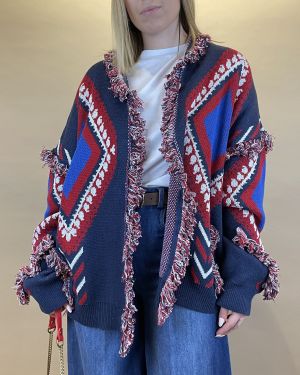 Cardigan fantasia sfrangiato Tensione in