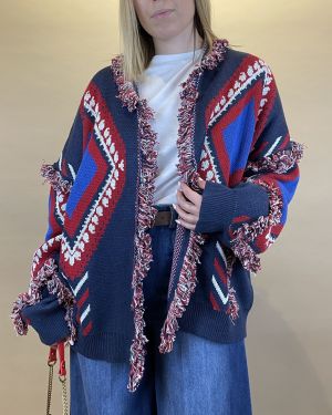 Cardigan fantasia sfrangiato Tensione in