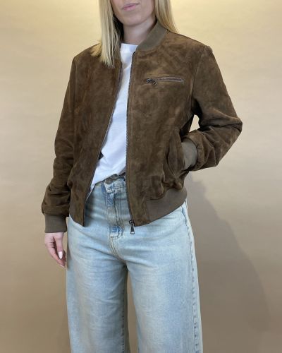 Bomber in vera pelle scamosciato Tensione in