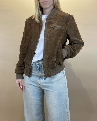 Bomber in vera pelle scamosciato Tensione in
