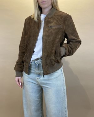 Bomber in vera pelle scamosciato Tensione in
