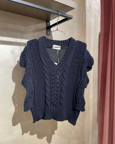 Gilet in maglia con rouches ViCOLO