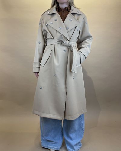 Trench in cotone con cabochon ViCOLO