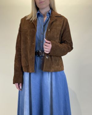 Giacca corta in vera pelle scamosciata ViCOLO