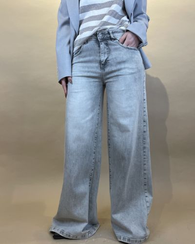Denim palazzo grigio chiaro Tensione in
