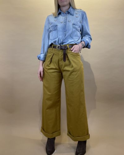 Pantalone in cotone con pinces Souvenir