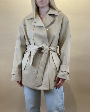 Trench con cintura e cabochon ViCOLO