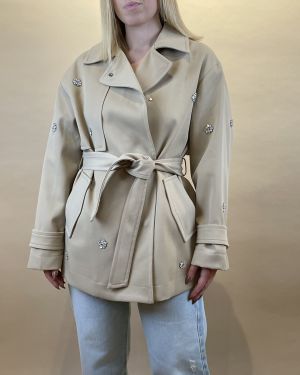 Trench con cintura e cabochon ViCOLO