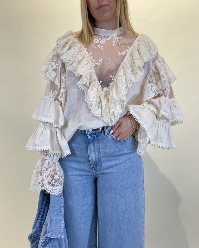 Camicia pizzo con ruches Souvenir