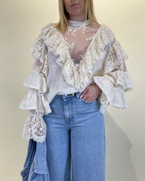 Camicia pizzo con ruches Souvenir