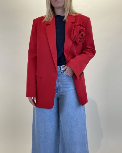 Blazer over rosso con rosa ViCOLO