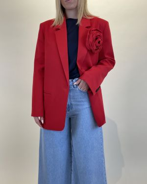 Blazer over rosso con rosa ViCOLO
