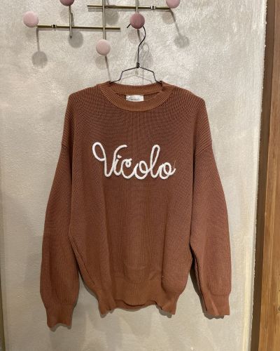 Maglia girocollo in cotone scritta ViCOLO