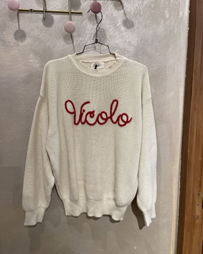 Maglia girocollo in cotone scritta ViCOLO