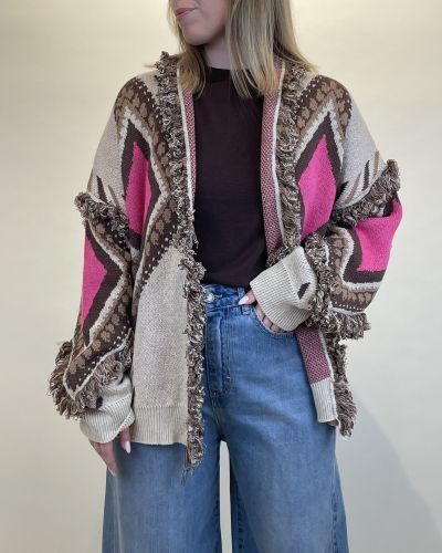 Cardigan sfrangiato Tensione in
