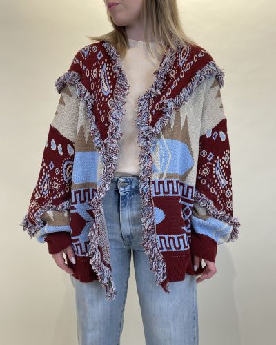 Cardigan sfrangiato Tensione in
