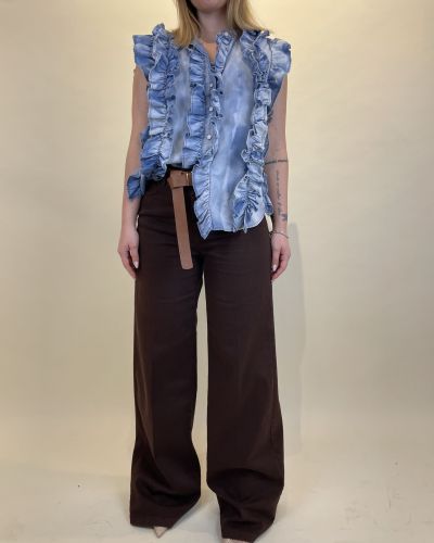 Pantalone palazzo in cotone Tensione in