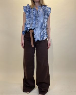 Pantalone palazzo in cotone Tensione in