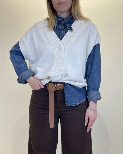Gilet scollo V bordi a coste ViCOLO