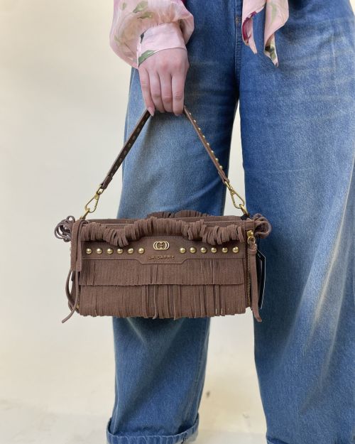 Borsa in suede e frange La Carrie