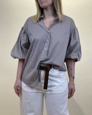 Camicia vichy manica a sbuffo Tensione in