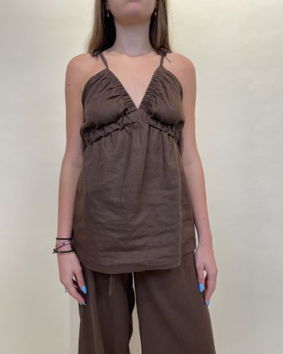 Top in misto lino ViCOLO