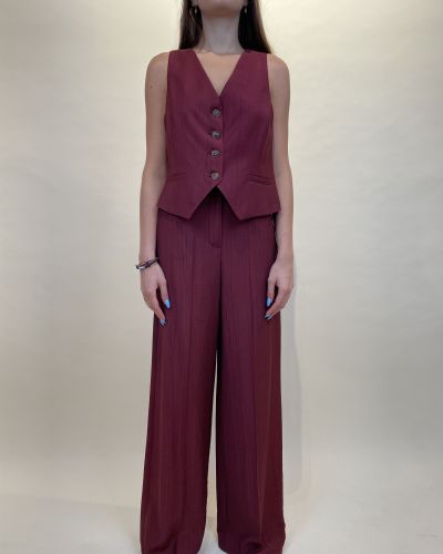 Completo con gilet in viscosa goffrato Tensione in