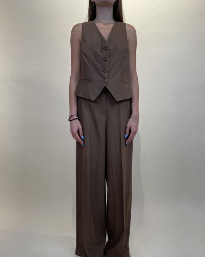 Completo con gilet in viscosa goffrato Tensione in