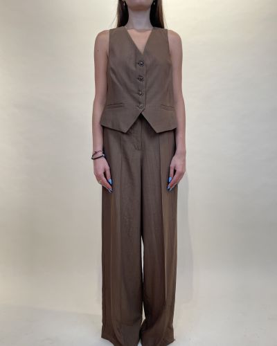 Completo con gilet in viscosa goffrato Tensione in