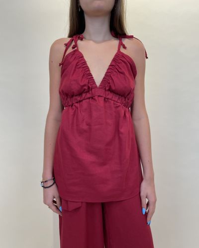 Top in misto lino ViCOLO