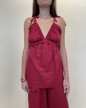 Top in misto lino ViCOLO