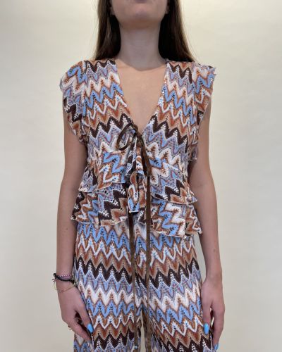 Top fantasia con inserti lurex Tensione in