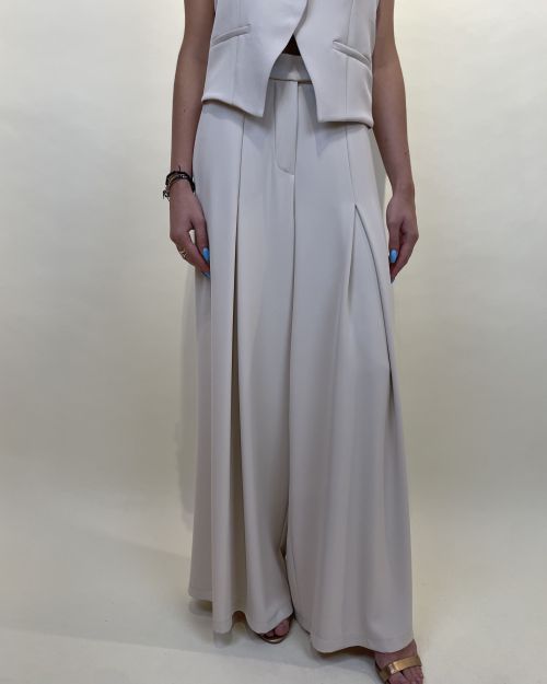 Pantalone palazzo con pinces bassa Tensione in