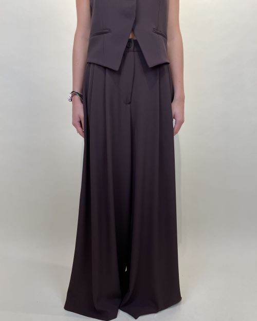 Pantalone palazzo con pinces Tensione in