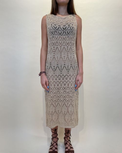 Abito in maglia di viscosa dorato lurex