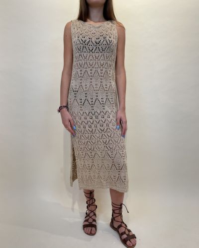 Abito in maglia di viscosa dorato lurex