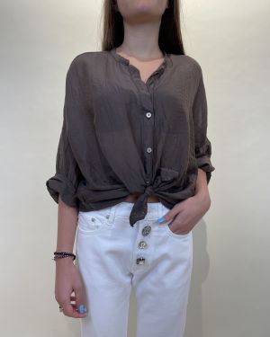 Camicia in mussola di cotone e seta Tensione in