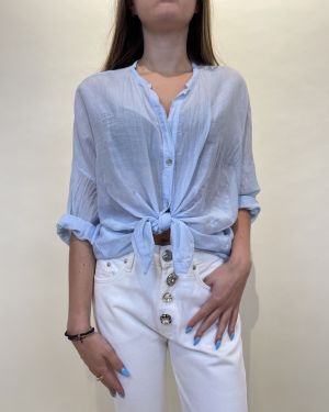 Camicia in mussola di cotone e seta Tensione in