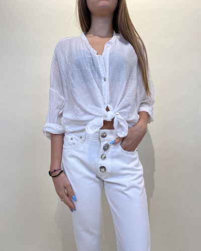 Camicia in mussola di cotone e seta Tensione in