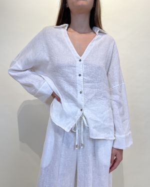 Camicia over in lino Tensione in