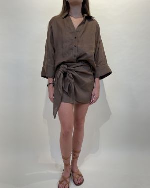 Camicia manica ampia in lino ViCOLO