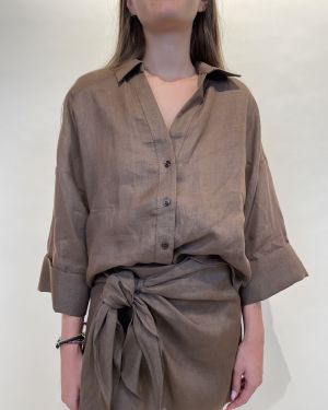 Camicia manica ampia in lino ViCOLO