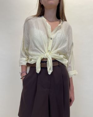 Camicia in mussola di cotone e seta Tensione in