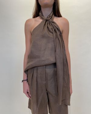 Top halter in lino ViCOLO