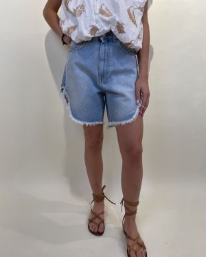 Shorts in denim sfrangiati ViCOLO