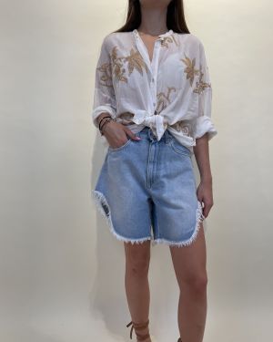 Shorts in denim sfrangiati ViCOLO