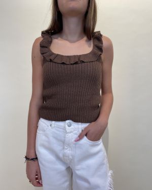 Top in maglia con rouches ViCOLO