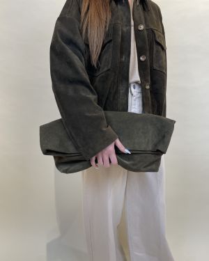 Borsa modello busta in pelle scamosciata militare ViCOLO