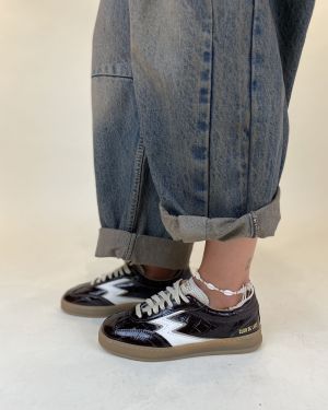 Sneaker Club in pelle stampa cocco cioccolato Moaconcept